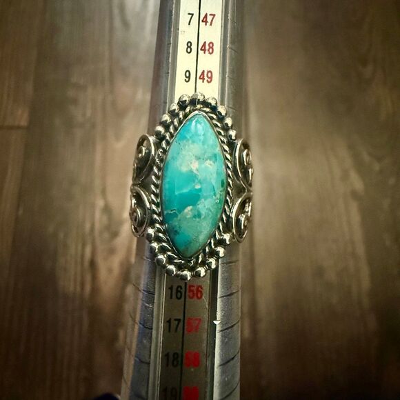 Brave Spirit Genuine Turquoise Ring Sterling Silver Western Cowgirl Jewelry - Picture 2 of 9